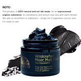 Wildcrafted Moor Mud Mask jar with mud outside, brand 'schzandu' visible