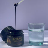Schizandu Live Raw Shilajit Resin in black tar-like form, natural wellness supplement
