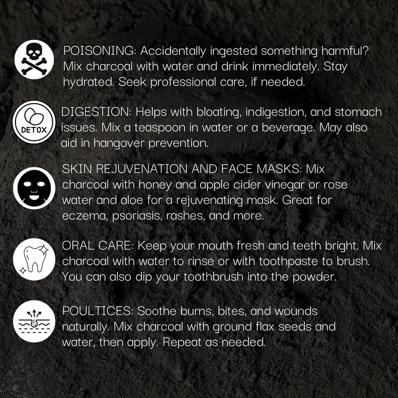 Activated Hardwood Charcoal Powder, Organic, 100% Pure FOOD GRADE, large 32 oz Size Jar (10 oz by WEIGHT)