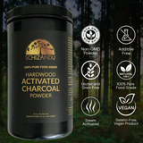 Activated Hardwood Charcoal Powder, Organic, 100% Pure FOOD GRADE, large 32 oz Size Jar (10 oz by WEIGHT)
