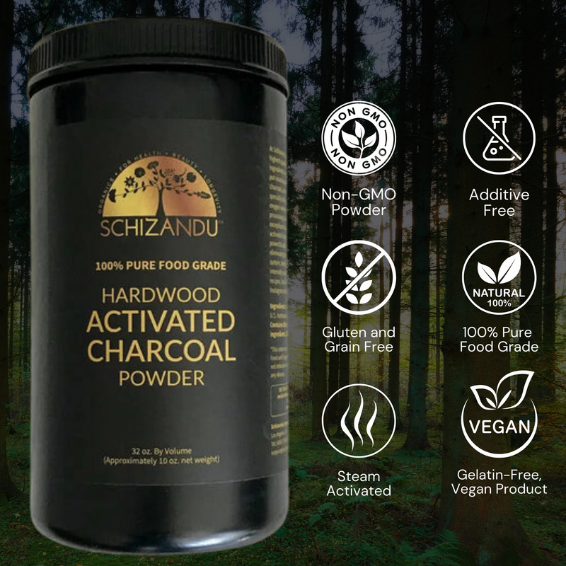 Activated Hardwood Charcoal Powder, Organic, 100% Pure FOOD GRADE, large 32 oz Size Jar (10 oz by WEIGHT)