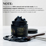 Wildcrafted Moor Mud Mask jar with mud on a white background