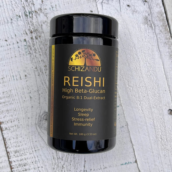 Reishi high beta glucan organic 8 by 1 dual extract, Schizandu