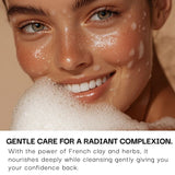 Handcrafted French pink clay bar designed for sensitive skin care.