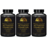 Three Organic Coconut Activated Charcoal Capsules Packages, Schizandu