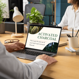 Ebook about activated charcoal uses for detox, skincare, and wellness routines