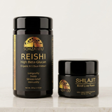 Reishi and Shilajit wellness combo for relaxation, sleep support, and overnight recovery.
