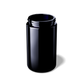 Black cylindrical container on a white background